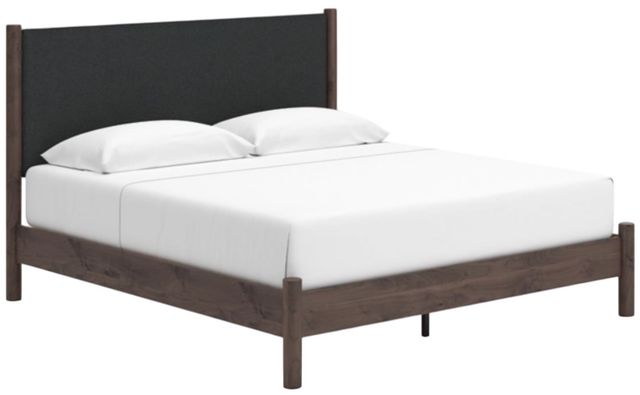 Signature Design by Ashley® Pamytta Brown King Upholstered Panel Platform Bed-0