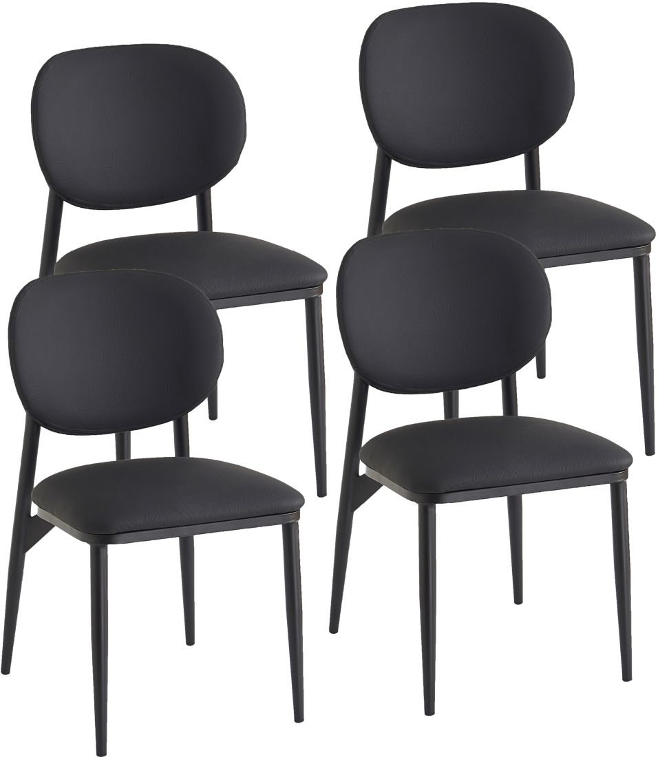 Worldwide Homefurnishings Inc. Gideon 4-Piece Black Dining Side Chair Set