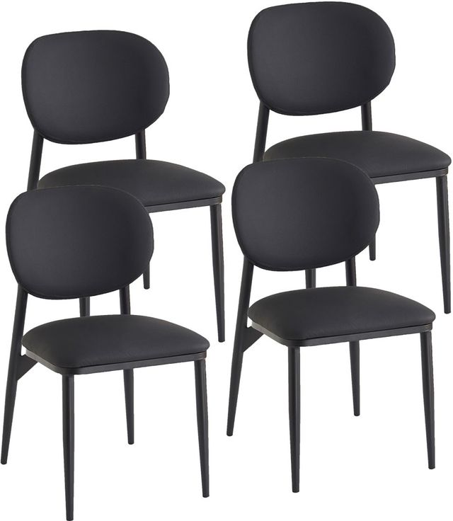 Worldwide Homefurnishings Inc. Gideon 4-Piece Black Dining Side Chair Set-0