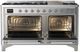 Ilve® Majestic III 60" Stainless Steel Pro Style Dual Fuel Liquid Propane Range with Solid Door and Chrome Trim-1