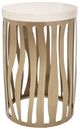 Michael Amini® La Rachelle Chardonnay Round Chair Side Table with Medium Champagne Base-0