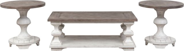 Liberty Furniture Sedona 3-Piece Gravel/Heavy Distressed White Occasional Table Set-0