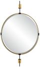 Uttermost® Guardrail Antique Brass/Black Round Mirror-0