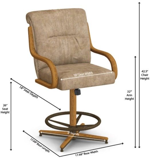 Chromcraft Customizable Denton Swivel Tilt Counter Height Dining Stool-2