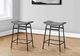 Monarch Specialties Inc. 2-Piece Black/Grey 24" Upholstered Counter Height Stools Set-1