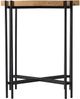 A & B Home Natural Side Table with Black Metal Base-2