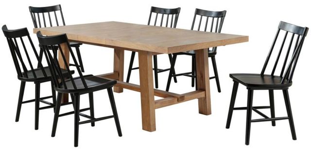 Coaster® Middleton 7-Piece Black/Natural Extension Leaf Dining Set-0