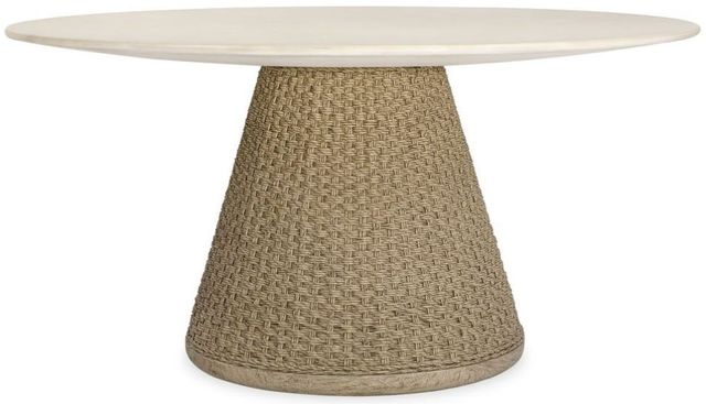 Uttermost® Cardoso Cerused Wheat/White Concrete/Wicker Indoor-Outdoor Dining Table-1