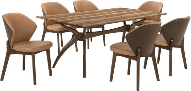 Coaster® Randolph 7-Piece Red Brown/Sheesham Rectangular Dining Table Set-0