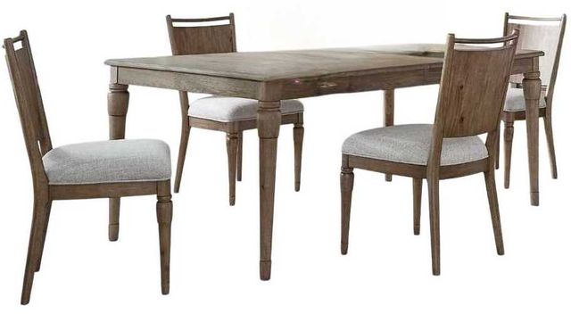Liberty Furniture Hickory Grove 5-Piece Elliston Oatmeal/Heirloom Brown Rectangular Dining Table Set-0