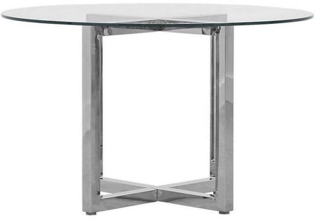 Modus Furniture Amalfi Glass Top 48" Round Dining Table with Chrome Base-0