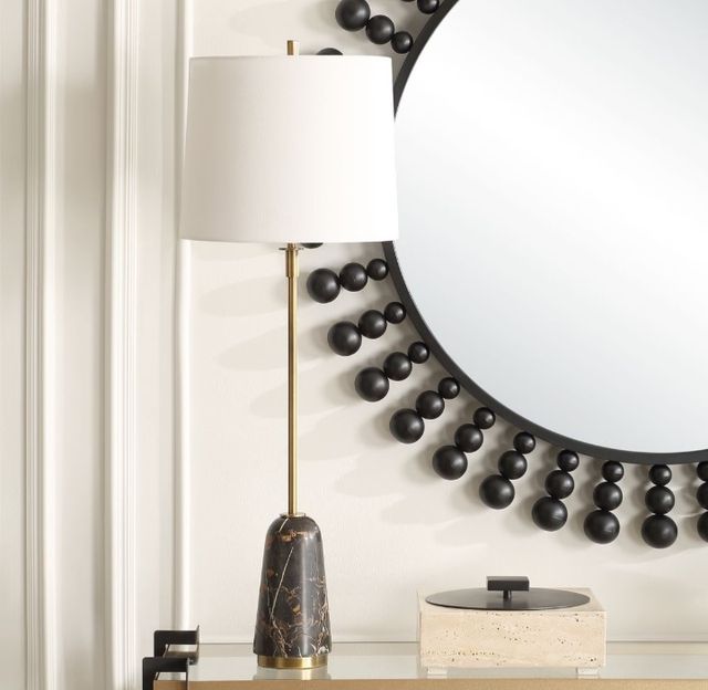 Uttermost® Jenson Brushed Brass/Black Buffet Lamp-1