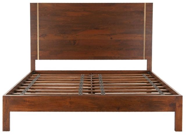 Home Trends & Design Cosmopolitan Antique Brass/Honey Brown King Panel Bed -1