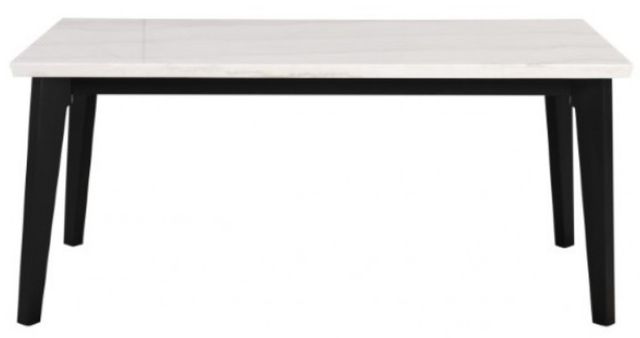 Furniture of America® Sabro 7-Piece White Rectangular Dining Table Set with Black Base-2