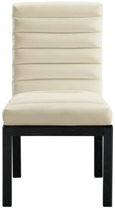 Meridian Furniture Evelyn Cream/Black Velvet Upholstered Side Chair-1