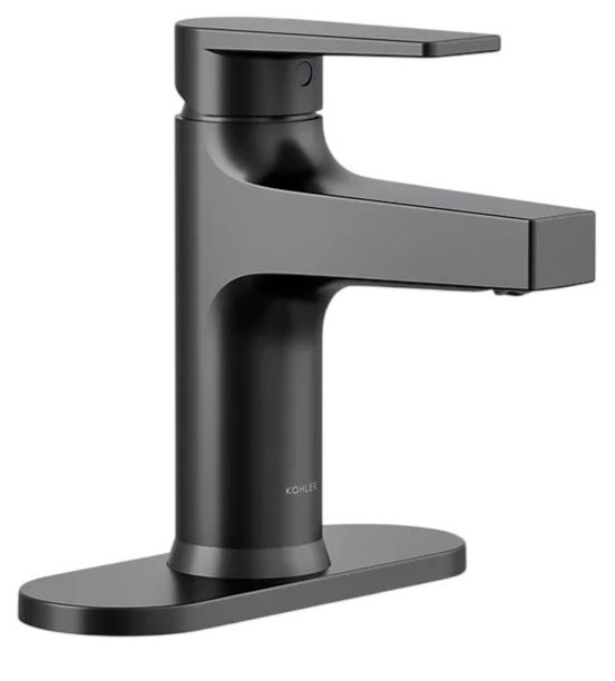 KOHLER® Taut® Matte Black 6" Single-Handle Bathroom Sink Faucet-0