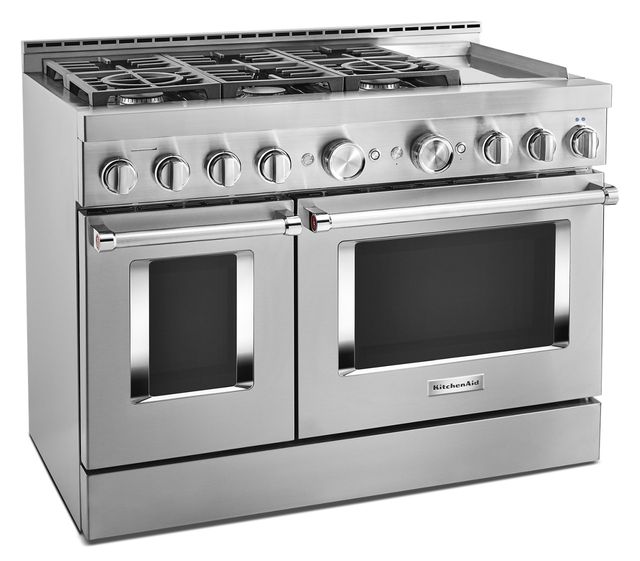 KitchenAid® 48" Stainless Steel Pro Style Gas Range-1