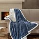 Olliix by Madison Park Elma 1 Blue Oversized Textured Plush Throw-1