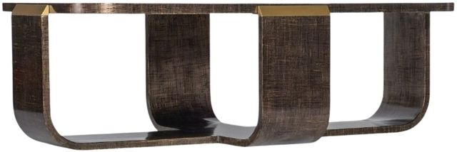 Hooker® Furniture Melange Edmun Dark Wood Rectangular Cocktail Table with Gold Accents-0