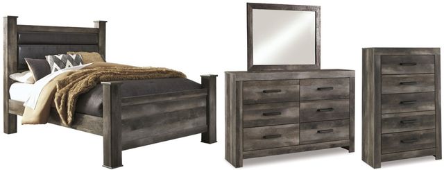 Signature Design by Ashley® Wynnlow 4-Piece Gray King Poster Bed Set-0