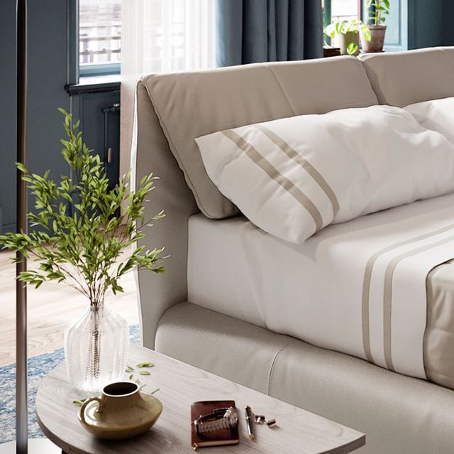 Natuzzi Editions Customizable Orbitale King Upholstered Panel Bed-3