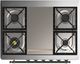 Ilve® Majestic III 36" Antique White Pro Style Dual Fuel Natural Gas Range with Solid Door and Burnished Trim-3