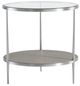 Bernhardt Cornelia Glass Top Side Table with Brushed Stainless Steel Base-2