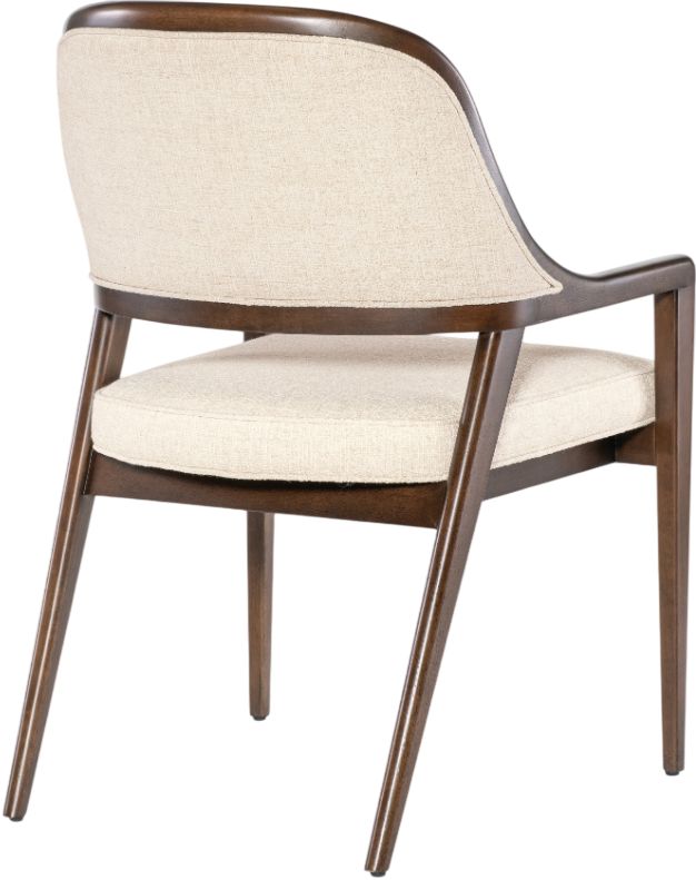 Hooker® Furniture Archives Classic Walnut/Curate Wheat 24" Upholstered Dining Arm Chair-3