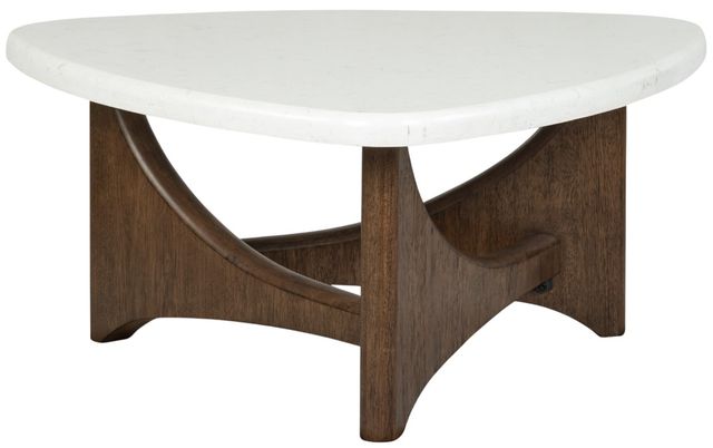 Magnussen Home® Arwen White Top Cocktail Table with Turkish Coffee Base-1