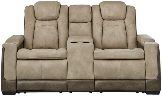Signature Design by Ashley® Next-Gen DuraPella Two-tone Sand Power Reclining Loveseat with Console