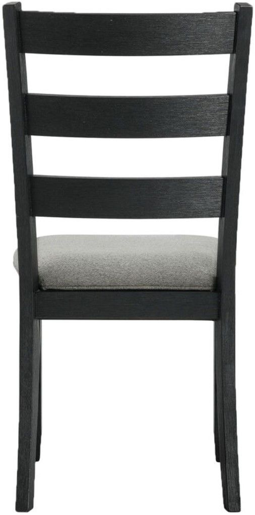 Elements International Martin Black/Gray Dining Side Chair-2