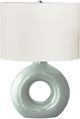 Monarch Specialties Inc. Green Ceramic Table Lamp with Ivory Shade-0
