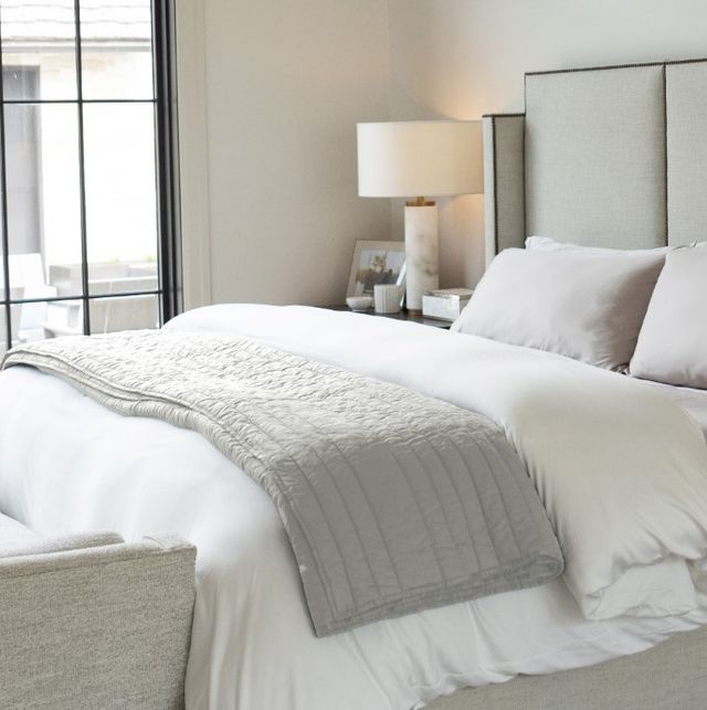 Cariloha Harbor Gray Viscose Stripe Stitch King Quilt-1