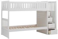 Mazin Furniture Galen White Twin/Twin Youth Step Bunk Bed-2