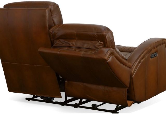 Flexsteel® Mustang Brown Power Reclining Loveseat with Power Headrests-3
