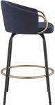 Inspire™ Lavo Blue/Black/Aged Gold 26" Counter Stool W/Swivel, Set Of 2-4