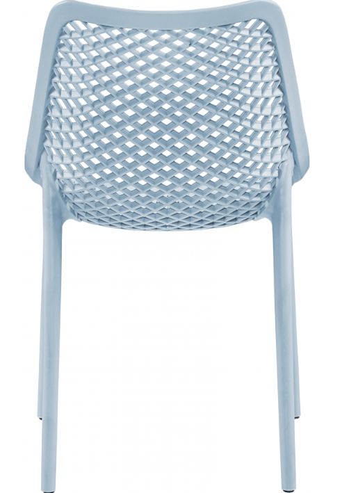 Meridian Furniture Mykonos Sky Blue Plastic Outdoor Patio Dining Side Chair-3