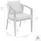 Armen Living Palma 2-Piece Black/Gray Aluminum/Fabric/Rattan Outdoor Dining Arm Chair Set-3