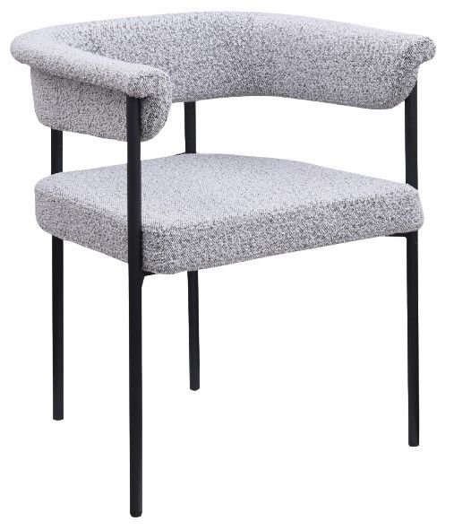 Meridian Furniture Malin Gray Boucle Upholstered Dining Arm Chair-0