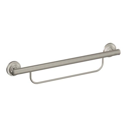 Moen® Moen Home Care Brushed Nickel 24" Grab Bar With Towel Bar-0