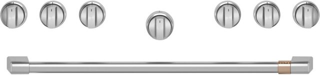 Café™ 36" Brushed Stainless Pro Range Handle and Knob Kit-0