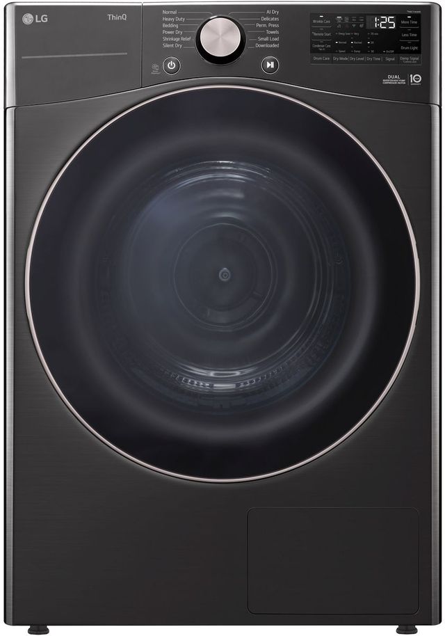 LG Black Steel Front Load Washer & Electric Dryer Laundry Pair-2