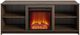 Ameriwood Home Mainstays Courtland Walnut 65'' Electric Fireplace Media Console-0