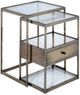 ACME Furniture Enca Glass Top Nesting Table with Antique Brass Base-0