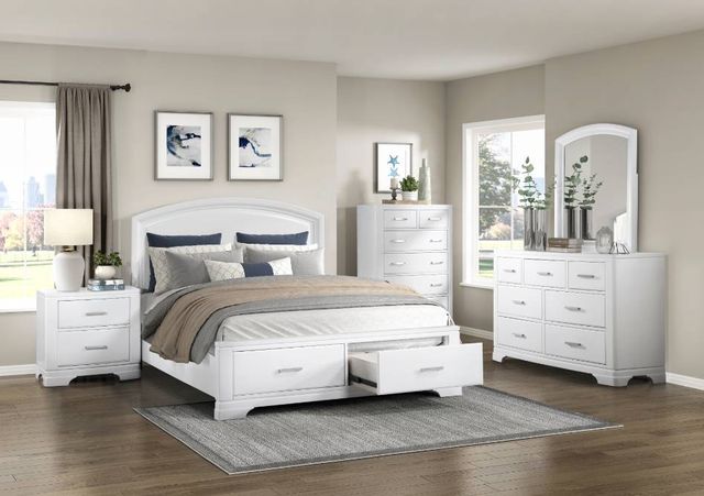 Homelegance® Hudson White Queen Storage Panel Bed-1