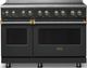 Viking® 5 Series 48" Antique Bronze Pro Style Induction Range with Brushed Brass Trim-0