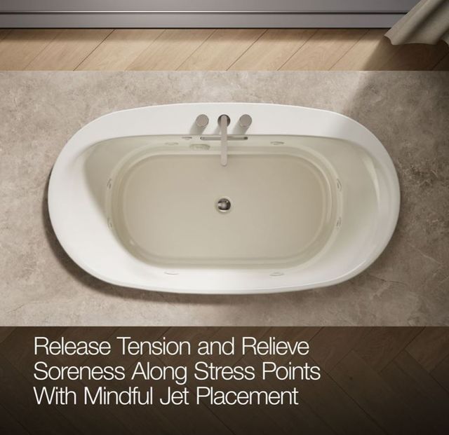 KOHLER® Underscore® Biscuit 66" x 36" Drop-In/ Undermount Heated Whirlpool Bath-3