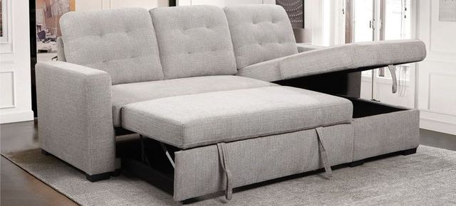 American Wholesale Furniture Turlock 2-Piece Flair Surge Ash Right-Arm Facing Sofa Sleeper Sectional and Chaise-2