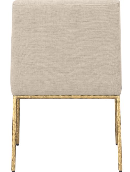 Meridian Furniture Reeves Beige/Brushed Brass Chenille Upholstered Dining Arm Chair-3