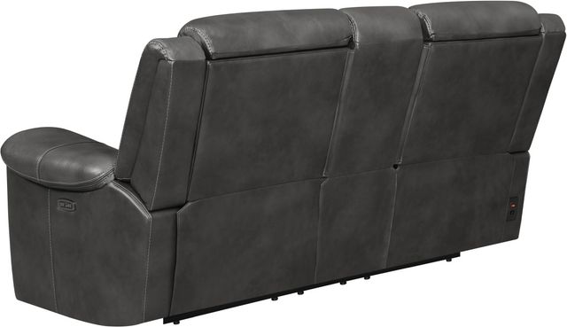 Coaster® Shallowford Hand Rubbed Charcoal Power Reclining Upholstered Loveseat with Console-1